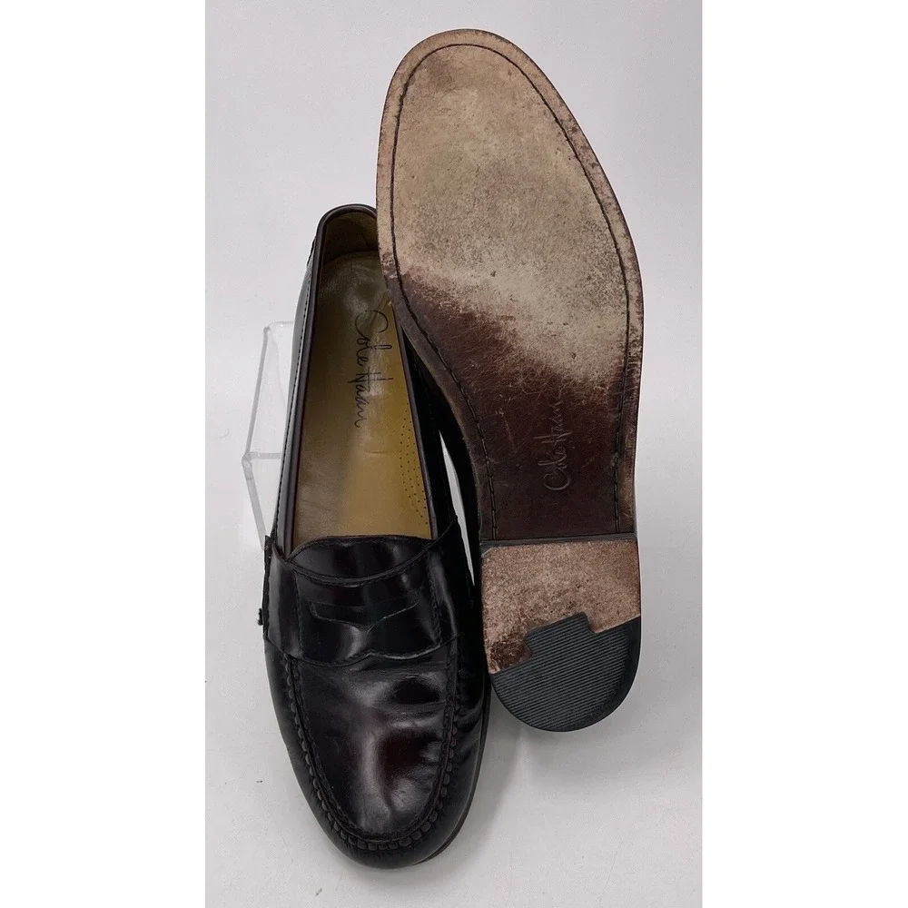 Cole Haan 03504 Burgundy Leather Moc‎ Toe Penny Loafers Men's 10.5 D